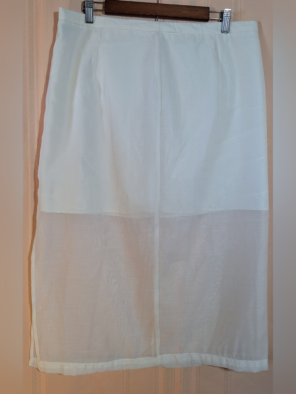 a new day Cream Sheer Panel Midi Skirt